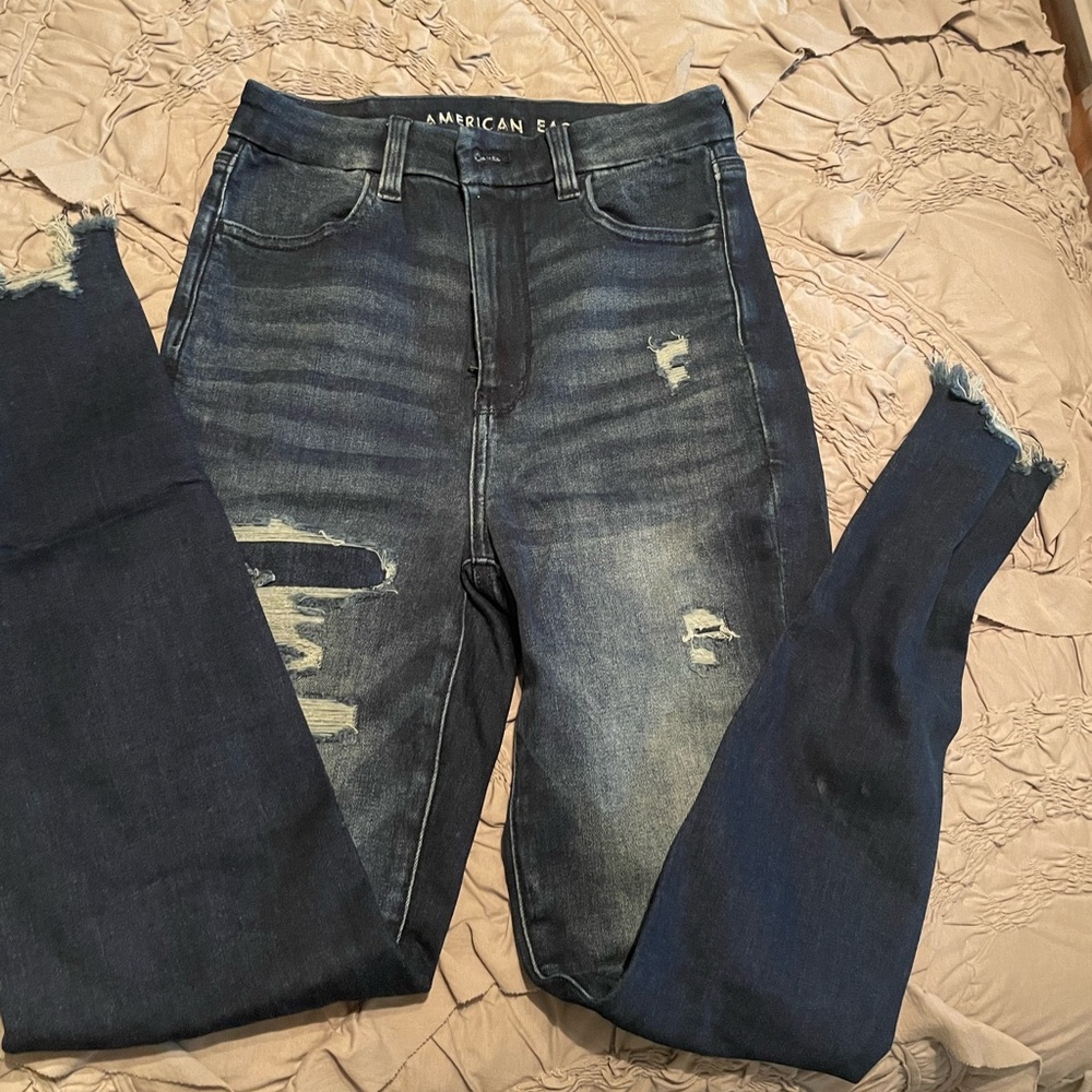 American Eagle ripped high rise jeggings, size 2